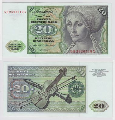 T147624 Banknote 20 DM Deutsche Mark Ro. 271a Schein 2. Jan. 1970 KN GB 2826519 X