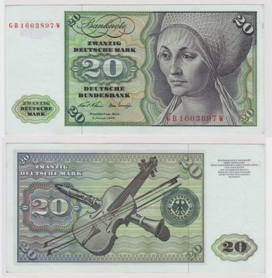 T148036 Banknote 20 DM Deutsche Mark Ro. 271a Schein 2. Jan. 1970 KN GB 1603897 W