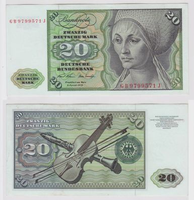 T148114 Banknote 20 DM Deutsche Mark Ro. 271a Schein 2. Jan. 1970 KN GB 9799571 J