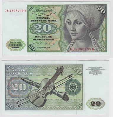 T148256 Banknote 20 DM Deutsche Mark Ro. 271a Schein 2. Jan. 1970 KN GB 2808739 W