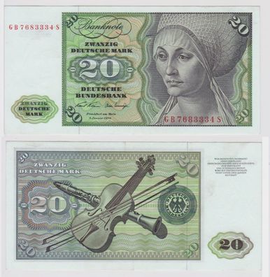 T147830 Banknote 20 DM Deutsche Mark Ro. 271a Schein 2. Jan. 1970 KN GB 7683334 S