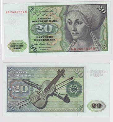 T148166 Banknote 20 DM Deutsche Mark Ro. 271a Schein 2. Jan. 1970 KN GB 2808835 W