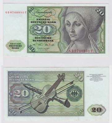 T148314 Banknote 20 DM Deutsche Mark Ro. 271a Schein 2. Jan. 1970 KN GB 0740851 T