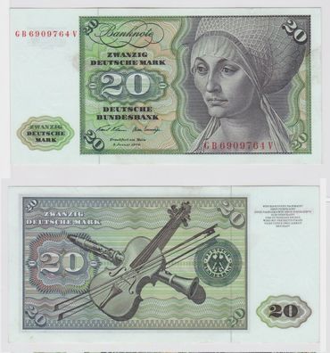 T147803 Banknote 20 DM Deutsche Mark Ro. 271a Schein 2. Jan. 1970 KN GB 6909764 V