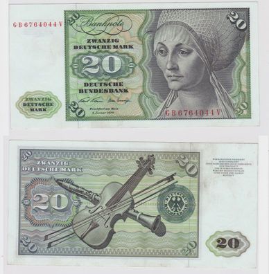 T147995 Banknote 20 DM Deutsche Mark Ro. 271a Schein 2. Jan. 1970 KN GB 6764044 V