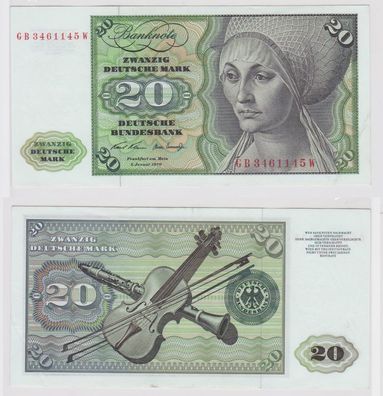 T148357 Banknote 20 DM Deutsche Mark Ro. 271a Schein 2. Jan. 1970 KN GB 3461145 W