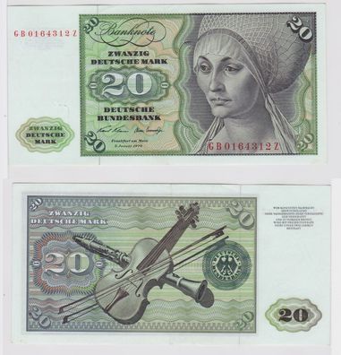 T147617 Banknote 20 DM Deutsche Mark Ro. 271a Schein 2. Jan. 1970 KN GB 0164312 Z