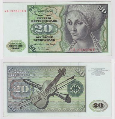 T148040 Banknote 20 DM Deutsche Mark Ro. 271a Schein 2. Jan. 1970 KN GB 1966906 W