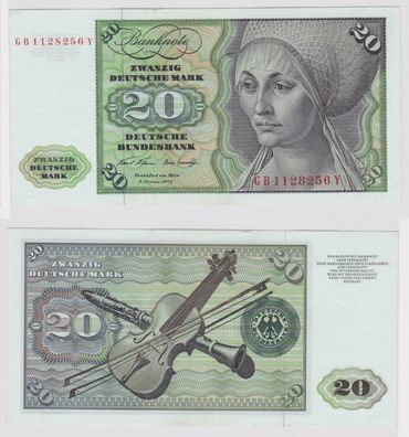 T148004 Banknote 20 DM Deutsche Mark Ro. 271a Schein 2. Jan. 1970 KN GB 1128256 Y