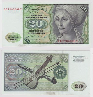 T147847 Banknote 20 DM Deutsche Mark Ro. 271a Schein 2. Jan. 1970 KN GB 7785033 Y
