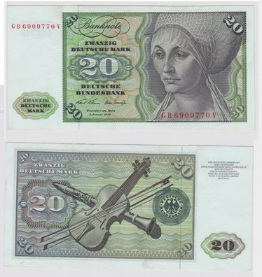 T147994 Banknote 20 DM Deutsche Mark Ro. 271a Schein 2. Jan. 1970 KN GB 6909770 V