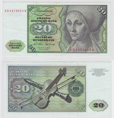 T147984 Banknote 20 DM Deutsche Mark Ro. 271a Schein 2. Jan. 1970 KN GB 4474015 W