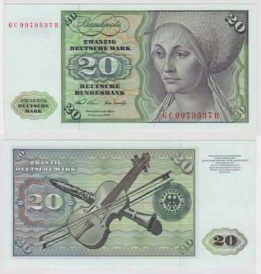 T140301 Banknote 20 DM Deutsche Mark Ro. 271a Schein 2. Jan. 1970 KN GC 9979537 B