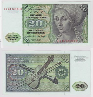 T148182 Banknote 20 DM Deutsche Mark Ro. 271a Schein 2. Jan. 1970 KN GC 6765004 B