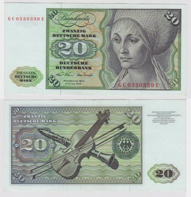 T118747 Banknote 20 DM Deutsche Mark Ro. 271a Schein 2. Jan. 1970 KN GC 0330339 E