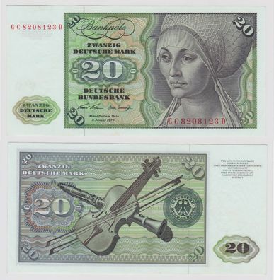 T114060 Banknote 20 DM Deutsche Mark Ro. 271a Schein 2. Jan. 1970 KN GC 8208123 D