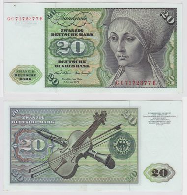 T147607 Banknote 20 DM Deutsche Mark Ro. 271a Schein 2. Jan. 1970 KN GC 7172377 B