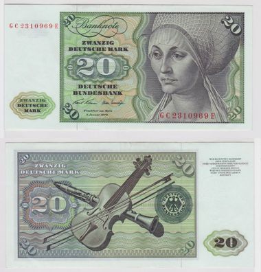 T148163 Banknote 20 DM Deutsche Mark Ro. 271a Schein 2. Jan. 1970 KN GC 2310969 E