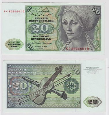 T147938 Banknote 20 DM Deutsche Mark Ro. 271a Schein 2. Jan. 1970 KN GC 8626661 D