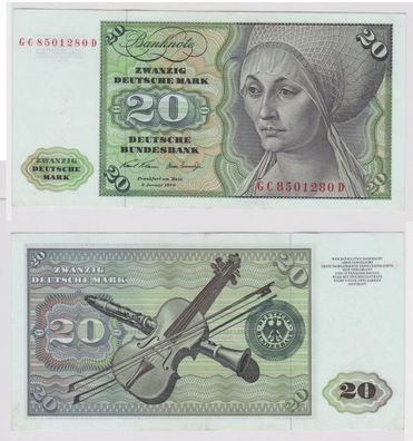 T147711 Banknote 20 DM Deutsche Mark Ro. 271a Schein 2. Jan. 1970 KN GC 8501280 D
