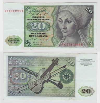 T116771 Banknote 20 DM Deutsche Mark Ro. 271a Schein 2. Jan. 1970 KN GC 2310999 E