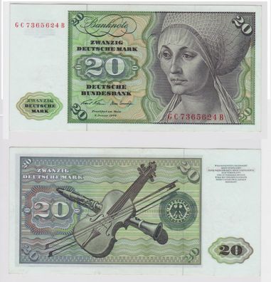 T147799 Banknote 20 DM Deutsche Mark Ro. 271a Schein 2. Jan. 1970 KN GC 7365624 B