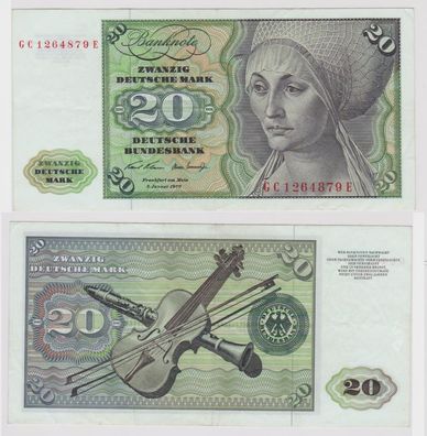 T148165 Banknote 20 DM Deutsche Mark Ro. 271a Schein 2. Jan. 1970 KN GC 1264879 E