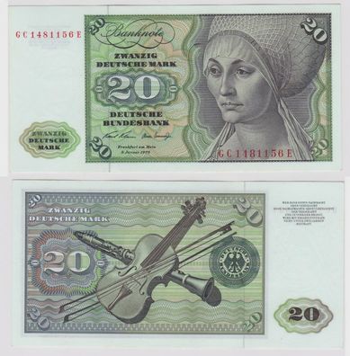 T147777 Banknote 20 DM Deutsche Mark Ro. 271a Schein 2. Jan. 1970 KN GC 1481156 E