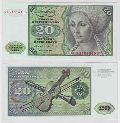 T148682 Banknote 20 DM Deutsche Mark Ro. 271a Schein 2. Jan. 1970 KN GB 2181540 S