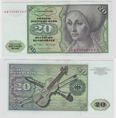 T147893 Banknote 20 DM Deutsche Mark Ro. 271a Schein 2. Jan. 1970 KN GB 7379718 Y