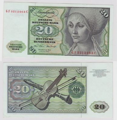 T148448 Banknote 20 DM Deutsche Mark Ro. 271b Schein 2. Jan. 1970 KN GF 3212463 C