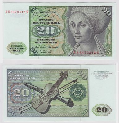 T148200 Banknote 20 DM Deutsche Mark Ro. 271b Schein 2. Jan. 1970 KN GE 3472818 G