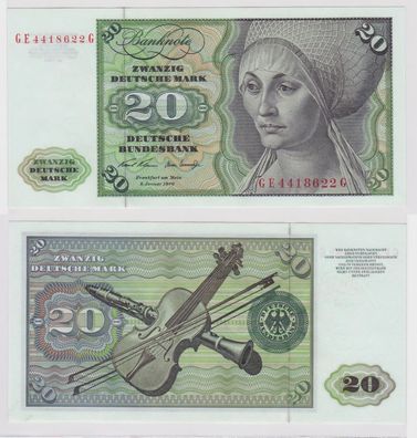 T147903 Banknote 20 DM Deutsche Mark Ro. 271b Schein 2. Jan. 1970 KN GE 4418622 G