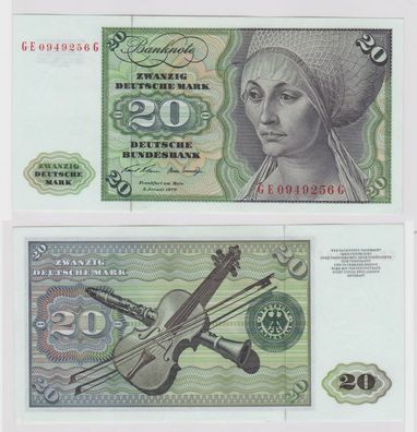 T148645 Banknote 20 DM Deutsche Mark Ro. 271b Schein 2. Jan. 1970 KN GE 0949256 G