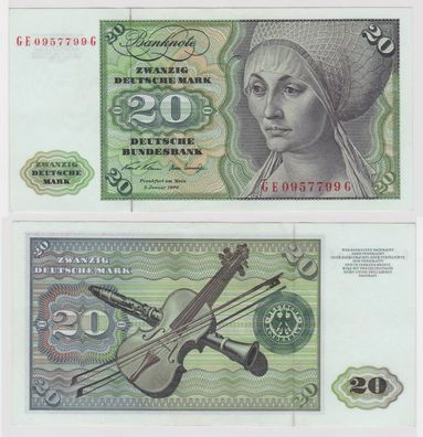 T139209 Banknote 20 DM Deutsche Mark Ro. 271b Schein 2. Jan. 1970 KN GE 0957799 G