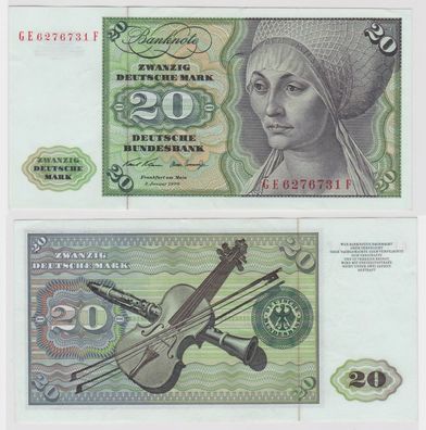 T135057 Banknote 20 DM Deutsche Mark Ro. 271b Schein 2. Jan. 1970 KN GE 6276731 F