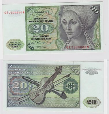 T147131 Banknote 20 DM Deutsche Mark Ro. 271b Schein 2. Jan. 1970 KN GE 7209666 M