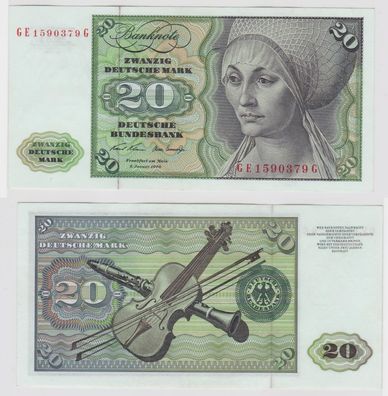 T115626 Banknote 20 DM Deutsche Mark Ro. 271b Schein 2. Jan. 1970 KN GE 1590379 G