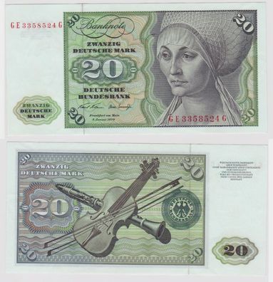 T115975 Banknote 20 DM Deutsche Mark Ro. 271b Schein 2. Jan. 1970 KN GE 3358524 G
