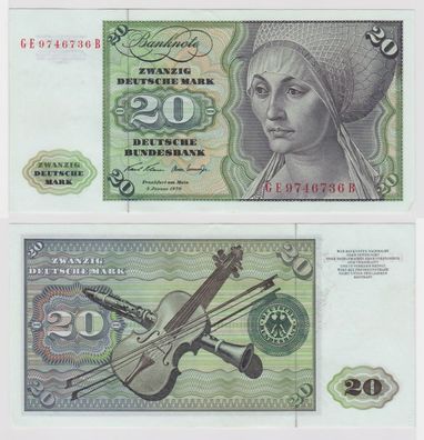 T134725 Banknote 20 DM Deutsche Mark Ro. 271b Schein 2. Jan. 1970 KN GE 9746736 B