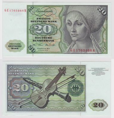 T147602 Banknote 20 DM Deutsche Mark Ro. 271b Schein 2. Jan. 1970 KN GE 1765466 K