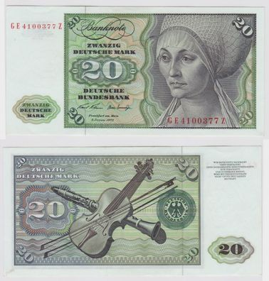 T148307 Banknote 20 DM Deutsche Mark Ro. 271b Schein 2. Jan. 1970 KN GE 4100377 Z