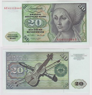 T147758 Banknote 20 DM Deutsche Mark Ro. 271b Schein 2. Jan. 1970 KN GE 6111584 Z
