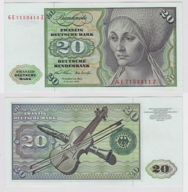 T148039 Banknote 20 DM Deutsche Mark Ro. 271b Schein 2. Jan. 1970 KN GE 7153411 Z