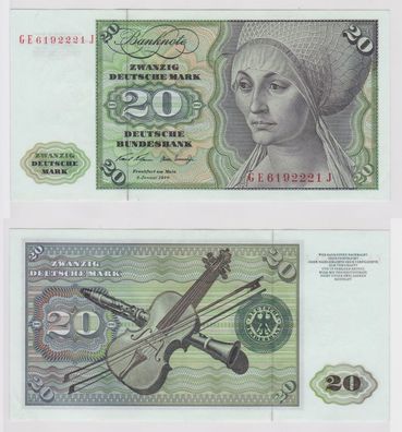 T147898 Banknote 20 DM Deutsche Mark Ro. 271b Schein 2. Jan. 1970 KN GE 6192221 J
