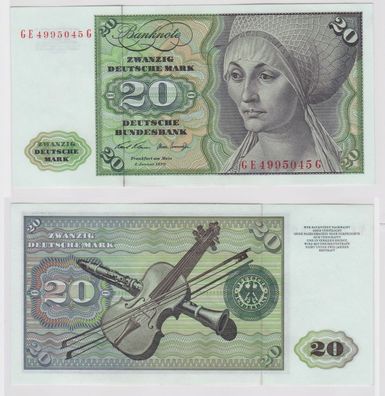 T148247 Banknote 20 DM Deutsche Mark Ro. 271b Schein 2. Jan. 1970 KN GE 4995045 G