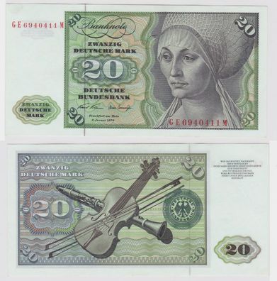 T147697 Banknote 20 DM Deutsche Mark Ro. 271b Schein 2. Jan. 1970 KN GE 6940411 M