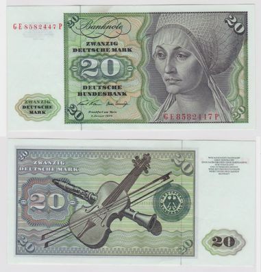 T147949 Banknote 20 DM Deutsche Mark Ro. 271b Schein 2. Jan. 1970 KN GE 8582447 P