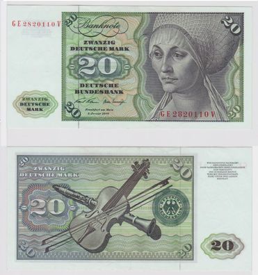 T147964 Banknote 20 DM Deutsche Mark Ro. 271b Schein 2. Jan. 1970 KN GE 2820110 V
