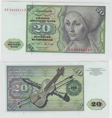 T112036 Banknote 20 DM Deutsche Mark Ro. 271b Schein 2. Jan. 1970 KN GE 8649412 P